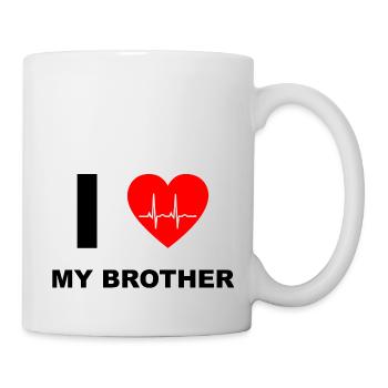 J'aime mon frère - Mug blanc - blanc - Droite