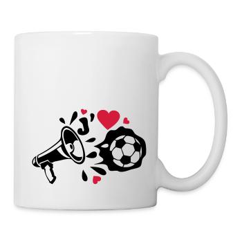 Megaphon Fußball Fußball love love - Tasse - Weiß - Rechts