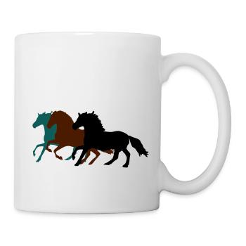 drei_pferde_pferd - Mug blanc - blanc - Droite