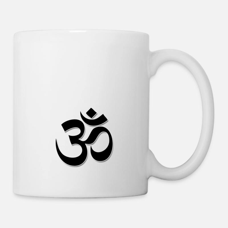 Das Om Zeichen mit weißer Umrandung - Tasse - Weiß