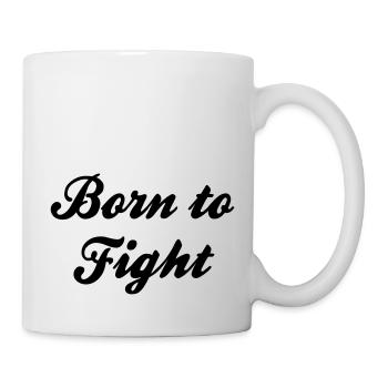 born to fight sports logo - Tasse - Weiß - Rechts