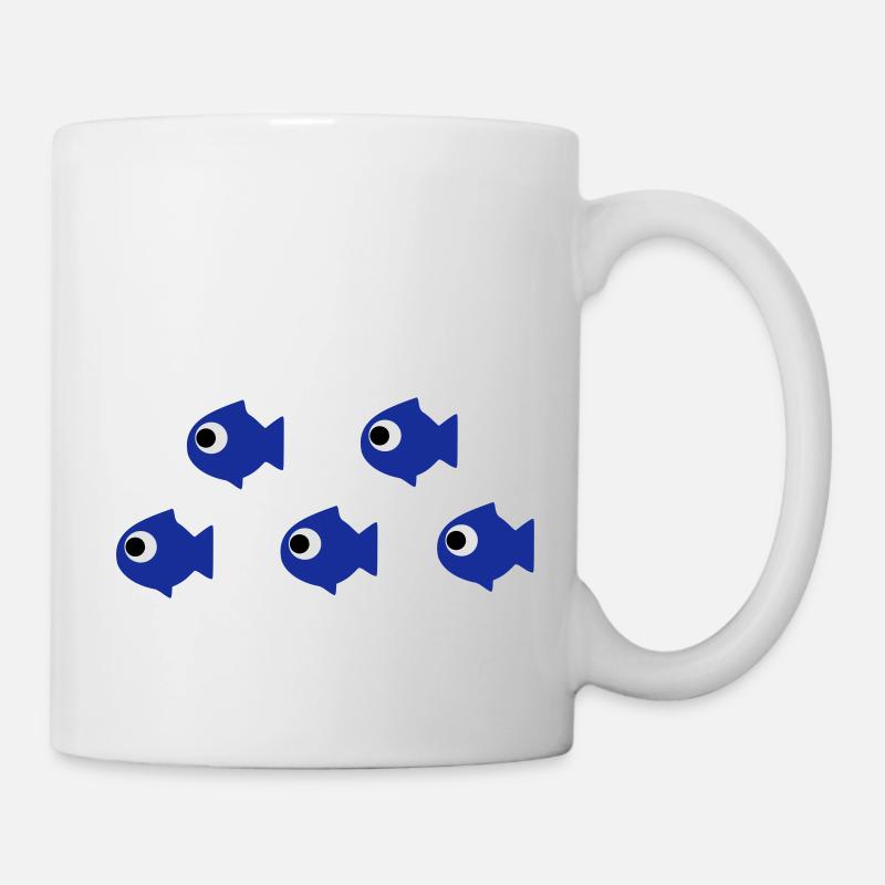 Fischschwarm - Tasse - Weiß