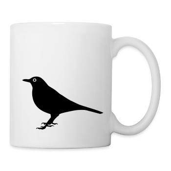 Oiseau Merle - Mug blanc - blanc - Droite