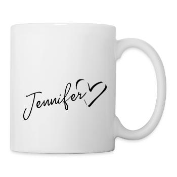 Jennifer Name First name with heart - Mug - white - Right