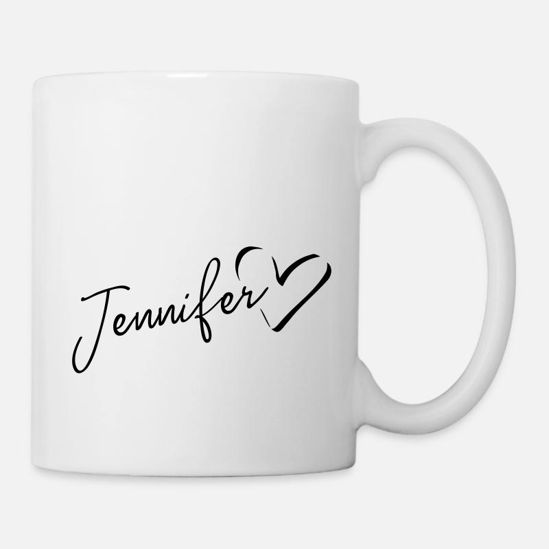 Jennifer Name Vorname mit Herz - Tasse - Weiß