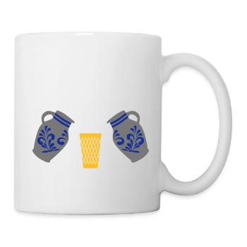 Geripptes mit Bembel - Tasse - Weiß - Rechts