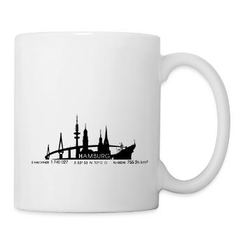 Hamburg Skyline - Tasse - Weiß - Rechts