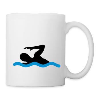 schwimmen - Tasse - Weiß - Rechts