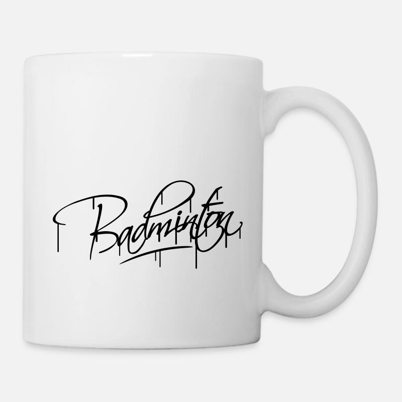 Badminton Graffiti Design - Tasse - Weiß
