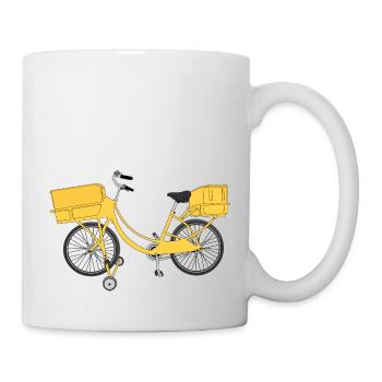 Postbote Post Brief Briefträger Fahrrad Geschenk - Tasse - Weiß - Rechts