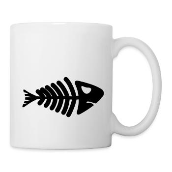 fish skeleton bone tail - Tasse - Weiß - Rechts