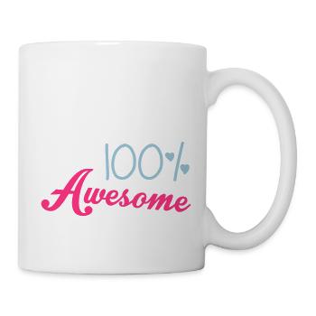 100% Awesome - Tasse - Weiß - Rechts