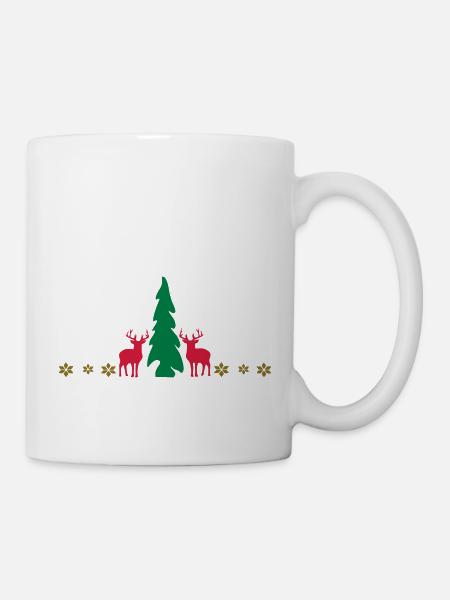 winter weihnacht hirsch - Tasse - Weiß