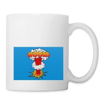 Boom Comic Explosion Lettering Symbol Poster - Tasse - Weiß - Rechts