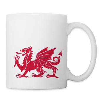 ddraig goch welsh red dragon wales cymru - Mug - white - Right