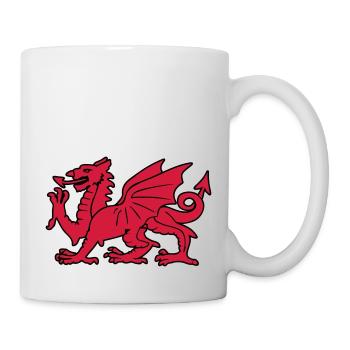 welsh red dragon wales cymru - Mug - white - Right