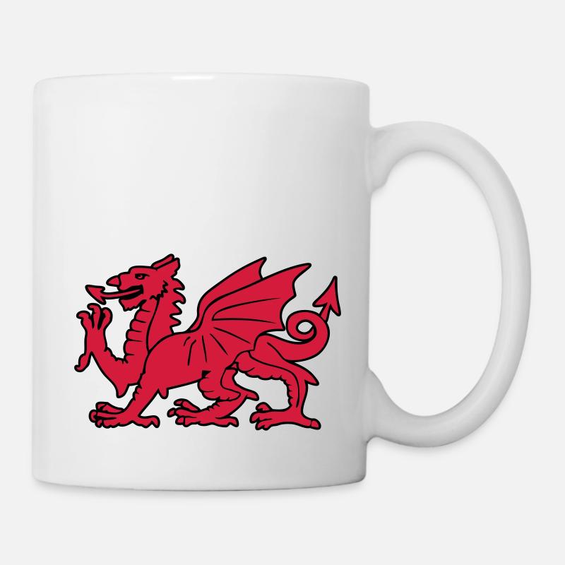 welsh red dragon wales cymru - Mug - white