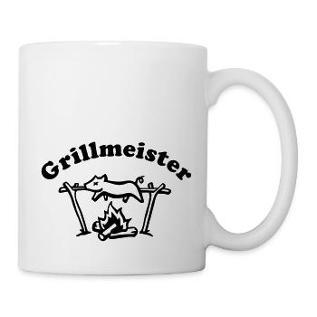 grillmeister_mit_schrift - Tasse - Weiß - Rechts