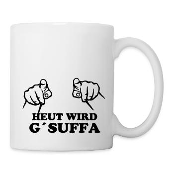 heut_wird_gsuffa - Tasse - Weiß - Rechts