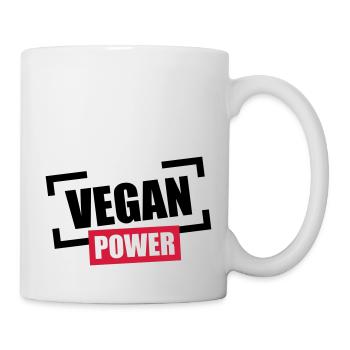 Vegan Power Stempel Logo - Tasse - Weiß - Rechts