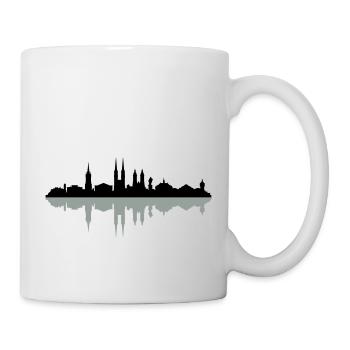 Skyline Halle Schatten - Tasse - Weiß - Rechts