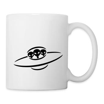 vaisseau spatial 3 alien UFO - Mug blanc - blanc - Droite