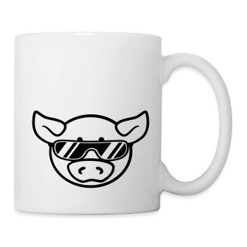 Cool sunglasses party pig - Mug - white - Right