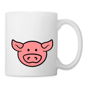 Visage doux mignon de porc - Mug blanc - blanc - Droite