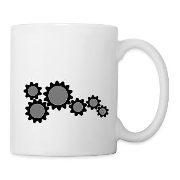 Zahnrader, Getriebe - Tasse - Weiß - Rechts