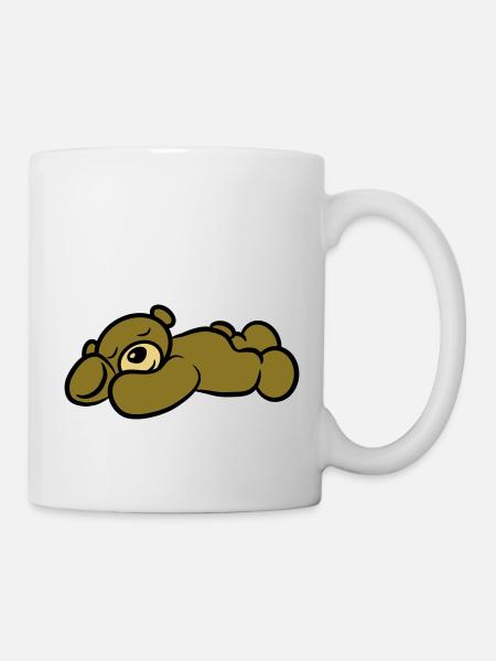 Teddybär schlafen müde süss - Tasse - Weiß