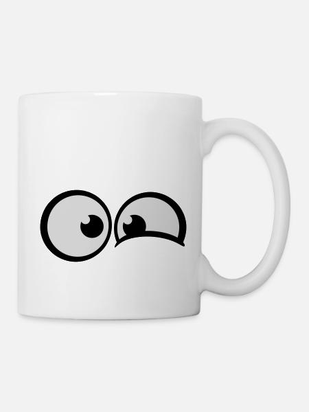 Ängstliche Comic Augen - Tasse - Weiß