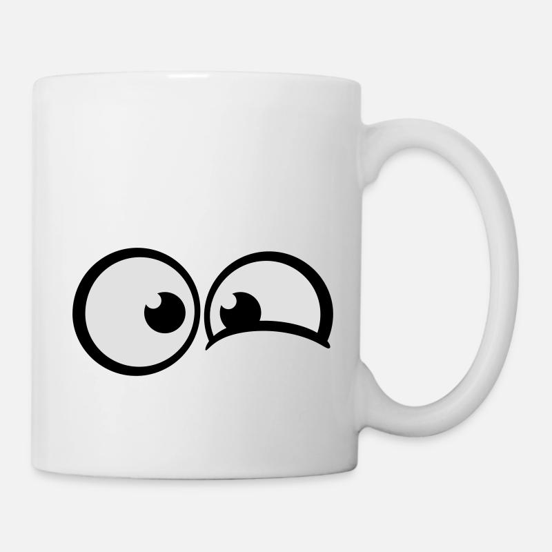 Ängstliche Comic Augen - Tasse - Weiß