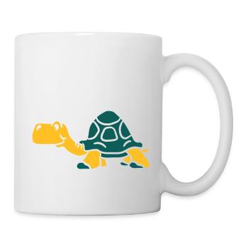 Vieille tortue de petit dessin animé - Mug blanc - blanc - Droite