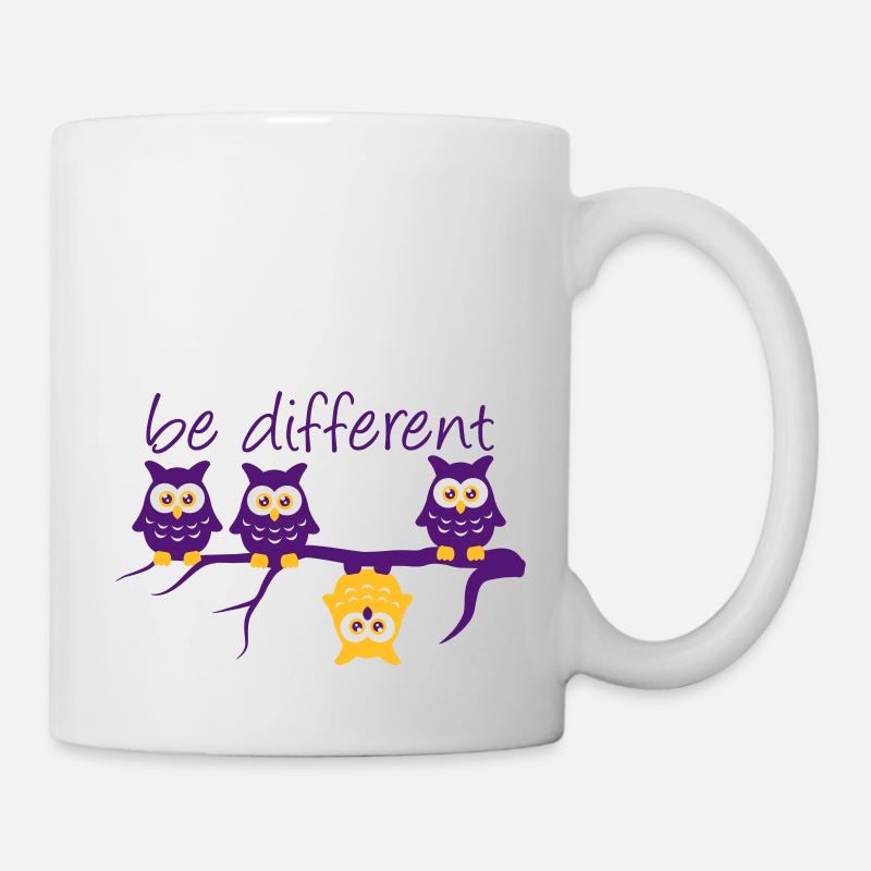 Anderst Be Different 4 Eulen verschieden - Tasse - Weiß