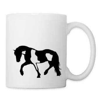 Tinker, Pinto, Barock Pinto, Schecke Silhouette - Tasse - Weiß - Rechts