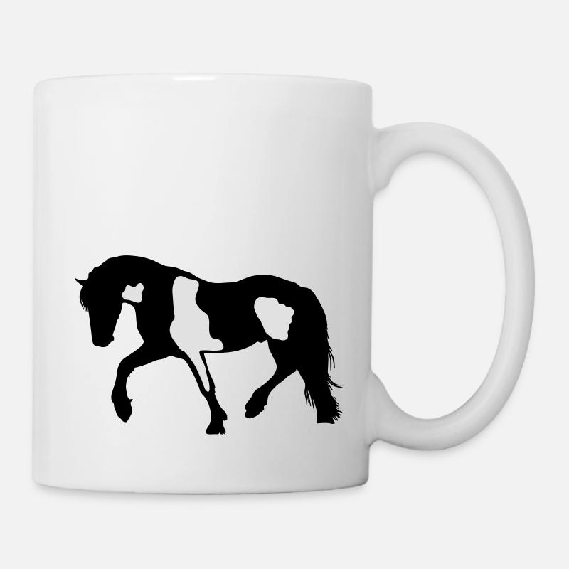 Tinker, Pinto, Barock Pinto, Schecke Silhouette - Tasse - Weiß