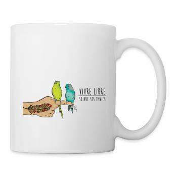 main perruches - Mug blanc - blanc - Droite