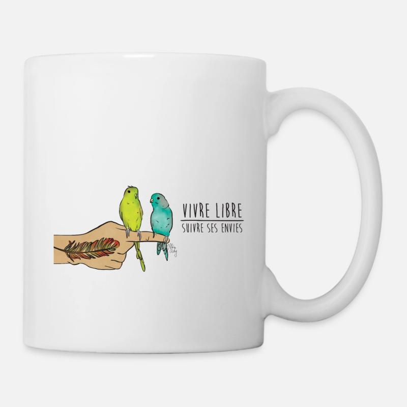 main perruches - Mug blanc - blanc