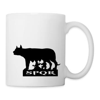 spqr louve romulus remus symbole italien de Rome - Mug blanc - blanc - Droite