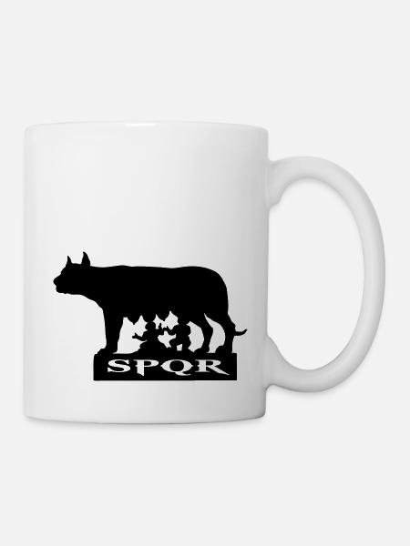 spqr louve romulus remus symbole italien de Rome - Mug blanc - blanc