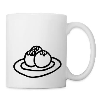 dessin boulette de viande cuisine - Mug blanc - blanc - Droite