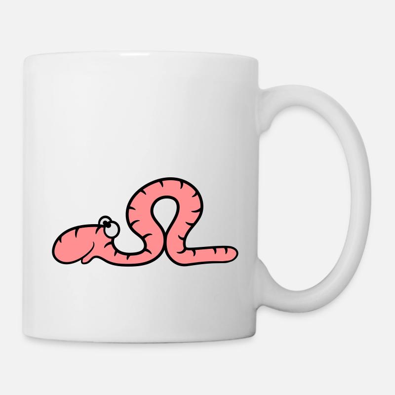 lustiger comic wurm - Tasse - Weiß