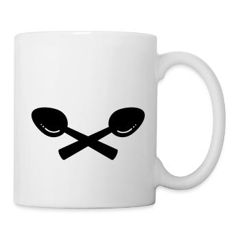 crossed spoons / gekreuzte Löffel (1c) - Tasse - Weiß - Rechts