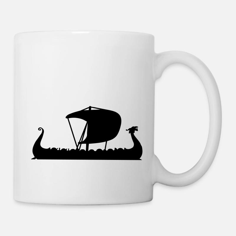 drakkar viking scandinavian boat - Mug - white