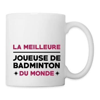 Badminton / Badiste / Tennis / Raquette / Sport - Mug blanc - blanc - Droite