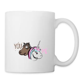 Süßes Einhorn Pferde Glitzer Mädchen Baby Geschenk - Tasse - Weiß - Rechts