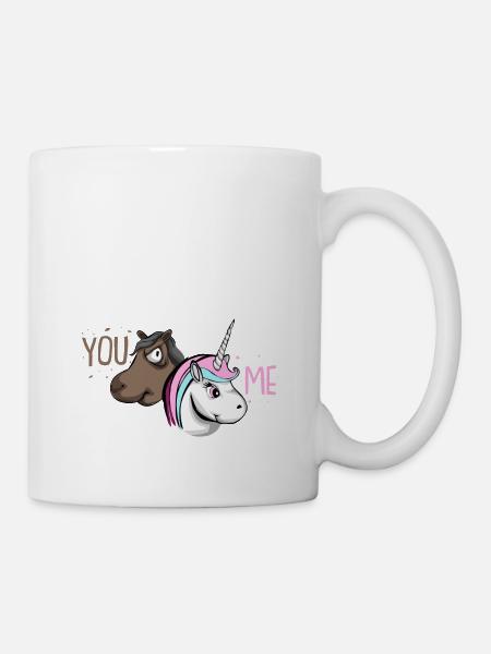 Doux licorne chevaux paillettes fille bébé cadeau - Mug blanc - blanc