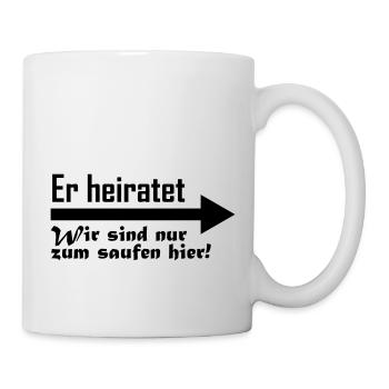 er heiratet - Tasse - Weiß - Rechts