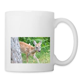 Fauve de cerf (Capreolus capreolus, cerf, faon, fauve) - Mug blanc - blanc - Droite
