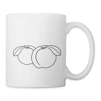 2 pêches délicieuses de fruits de fruits - Mug blanc - blanc - Droite